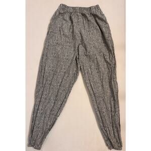 Vtg '80s Pacific Heat Black/White Jogger Pants 100% Cotton Sz L Women's